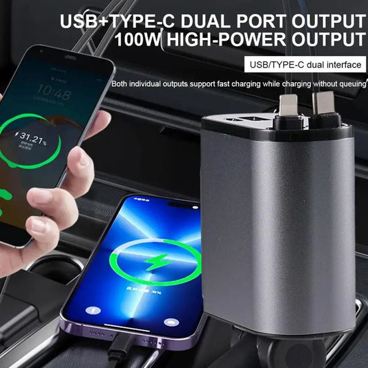 JLE 4 IN 1 Retractable Car Charger