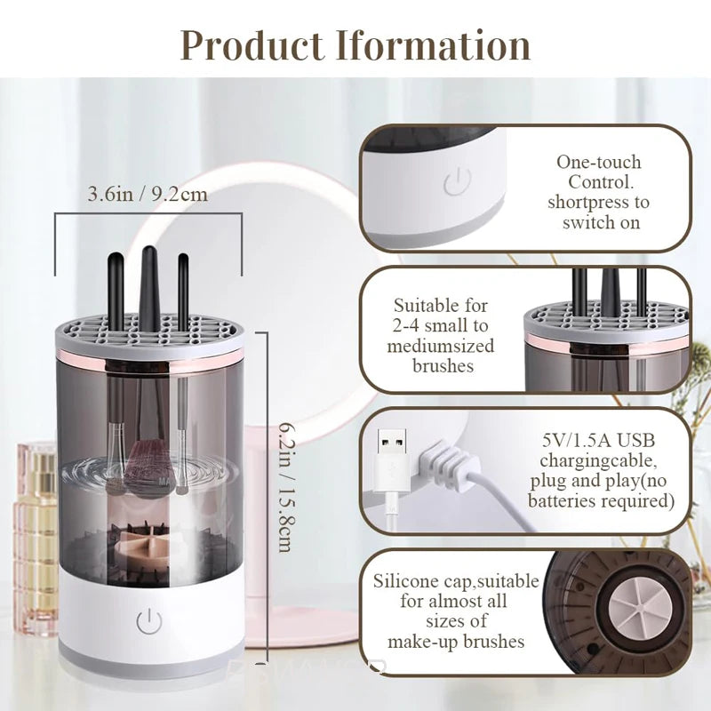 JLE 3 In 1 Electric Makeup Brush Cleaner